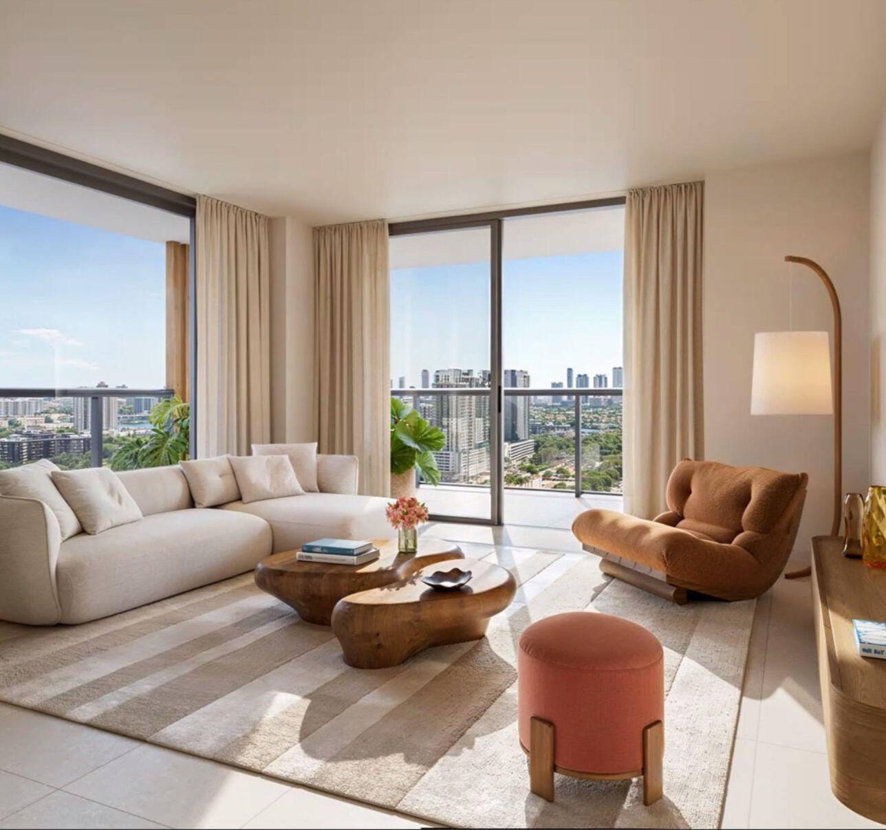 espacioso y sofisticado de The William en North Miami Beach, con diseño contemporáneo, abundante luz natural y arte curado