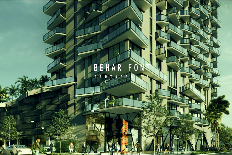 Representación arquitectónica de Behar Font & Partners que destaca por su diseño creativo, funcional y adaptable en un edificio contemporáneo